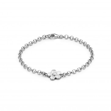 Bliss flower bracelet silver 12mm