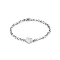 Bliss heart bracelet silver 9mm